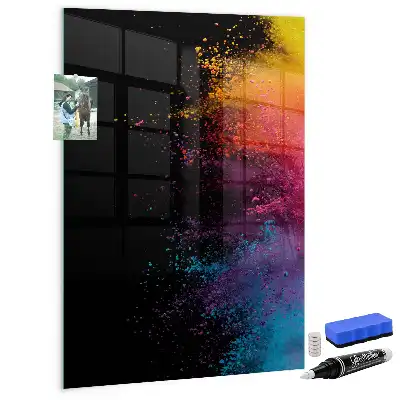 Magnetic dry erase board colorful powder