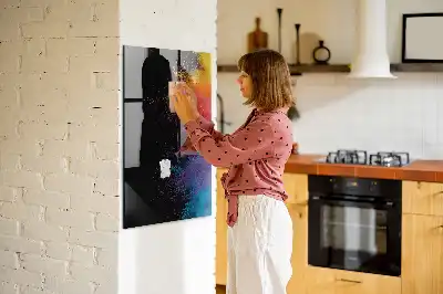 Magnetic dry erase board colorful powder