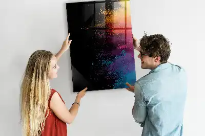 Magnetic dry erase board colorful powder