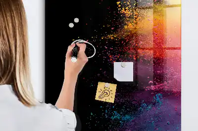 Magnetic dry erase board colorful powder