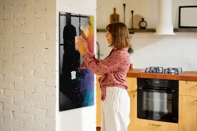 Magnetic dry erase board colorful powder
