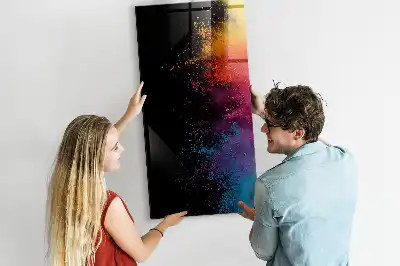 Magnetic dry erase board colorful powder