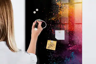 Magnetic dry erase board colorful powder