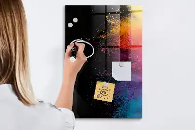 Magnetic dry erase board colorful powder