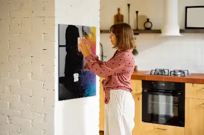 Magnetic dry erase board colorful powder