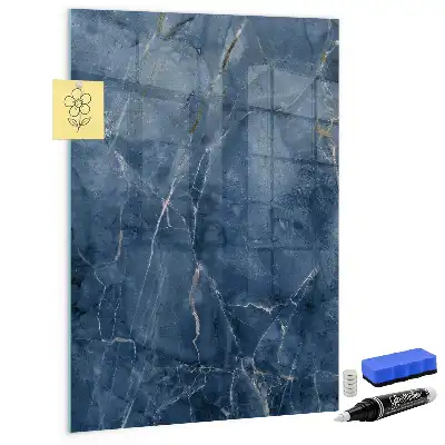 Dry erase magnetic board with decorative marble finish