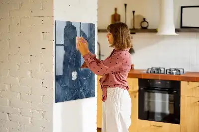 Dry erase magnetic board with decorative marble finish