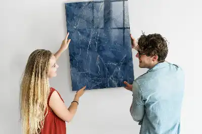 Dry erase magnetic board with decorative marble finish