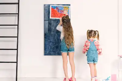 Dry erase magnetic board with decorative marble finish
