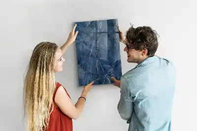 Dry erase magnetic board with decorative marble finish