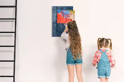 Dry erase magnetic board with decorative marble finish