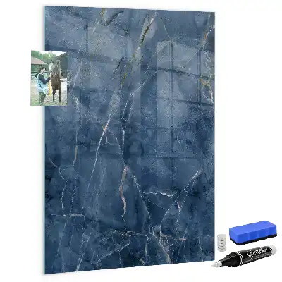 Dry erase magnetic board with decorative marble finish