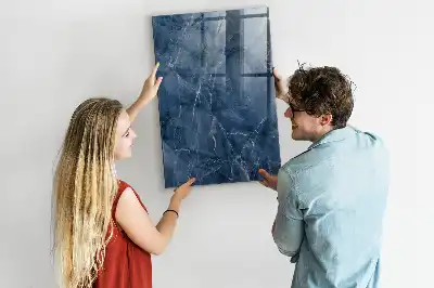 Dry erase magnetic board with decorative marble finish
