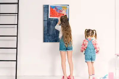 Dry erase magnetic board with decorative marble finish
