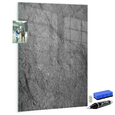 Magnetic dry erase board with rock texture