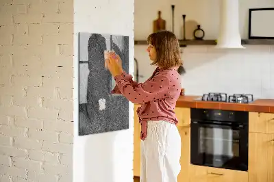 Magnetic dry erase board with rock texture
