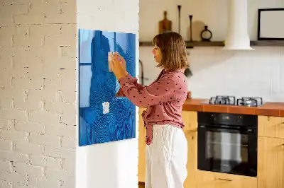 Magnetic dry erase board with bird feathers print