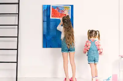 Magnetic dry erase board with bird feathers print