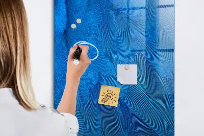 Magnetic dry erase board with bird feathers print