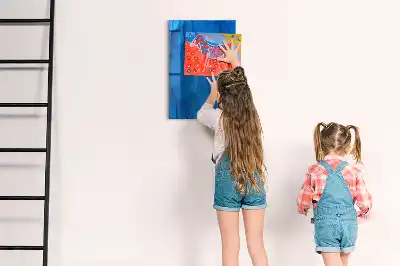 Magnetic dry erase board with bird feathers print