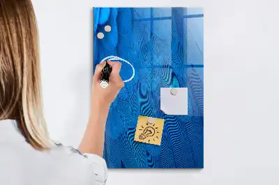 Magnetic dry erase board with bird feathers print