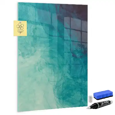 Magnetic dry erase board with sea abstraction design