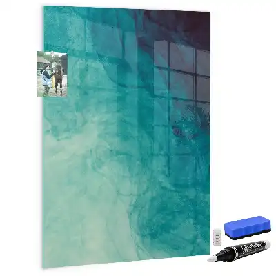 Magnetic dry erase board with sea abstraction design