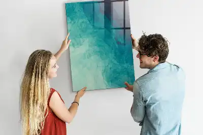 Magnetic dry erase board with sea abstraction design