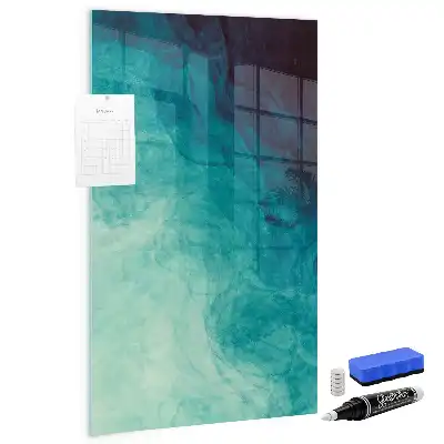 Magnetic dry erase board with sea abstraction design