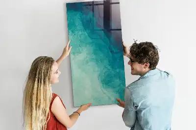 Magnetic dry erase board with sea abstraction design