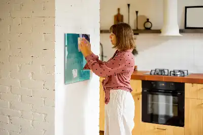 Magnetic dry erase board with sea abstraction design