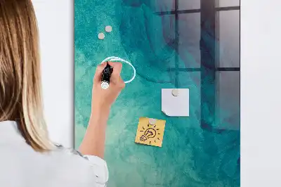 Magnetic dry erase board with sea abstraction design