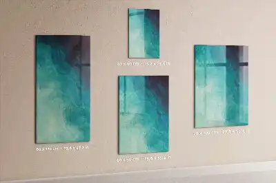 Magnetic dry erase board with sea abstraction design
