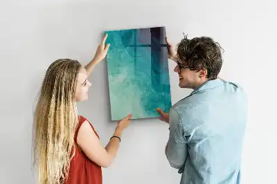 Magnetic dry erase board with sea abstraction design