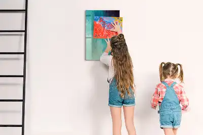Magnetic dry erase board with sea abstraction design