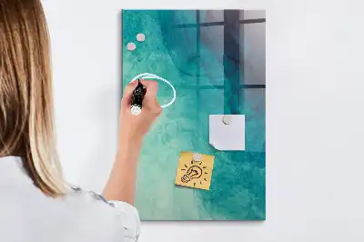 Magnetic dry erase board with sea abstraction design
