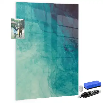Magnetic dry erase board with sea abstraction design