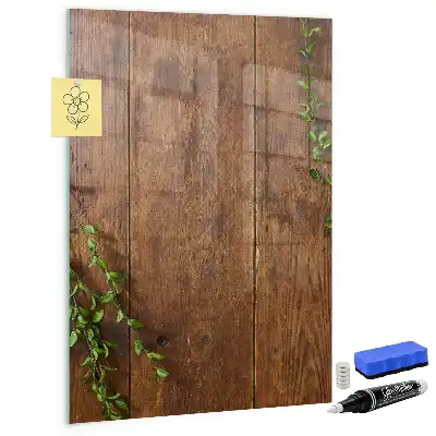 Magnetic dry erase board with a rustic wood frame