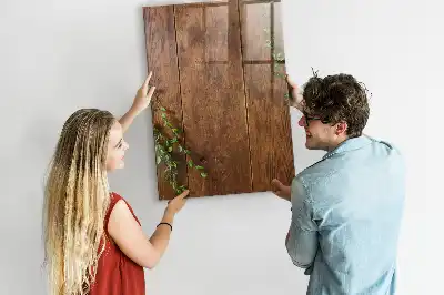 Magnetic dry erase board with a rustic wood frame