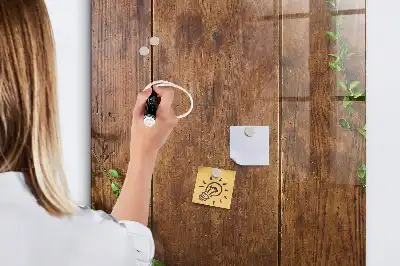 Magnetic dry erase board with a rustic wood frame