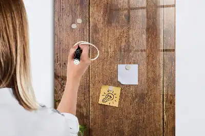 Magnetic dry erase board with a rustic wood frame