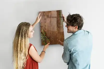 Magnetic dry erase board with a rustic wood frame