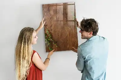 Magnetic dry erase board with a rustic wood frame