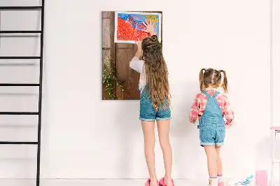 Magnetic dry erase board with a rustic wood frame
