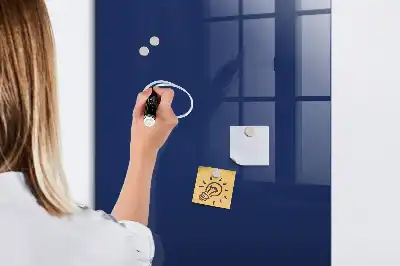 Magnetic dry erase board in navy blue