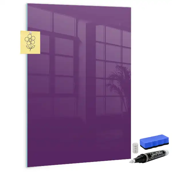 Magnetic dry erase board in purple