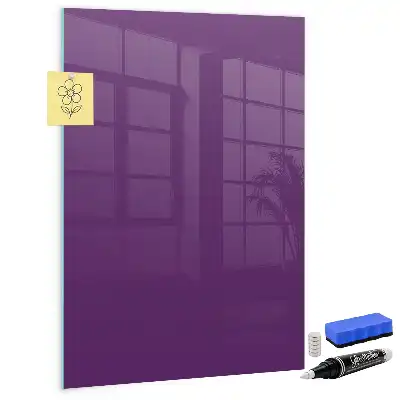 Magnetic dry erase board in purple