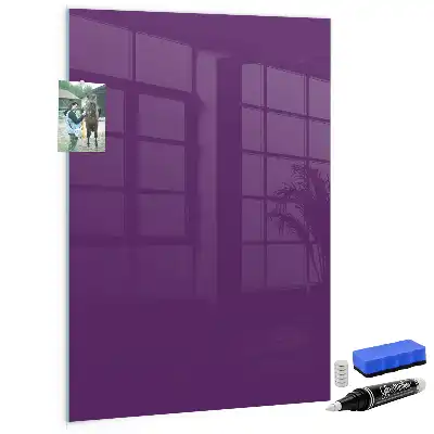 Magnetic dry erase board in purple