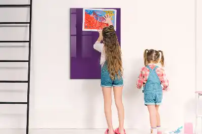 Magnetic dry erase board in purple