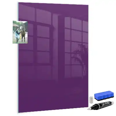 Magnetic dry erase board in purple